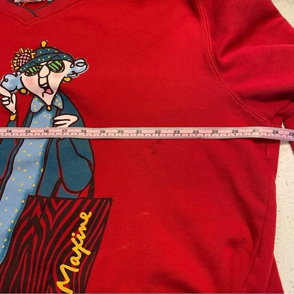 Vintage Maxine Comic Graphic Mondays Red V Neck Sweatshirt - Picture 7 of 11